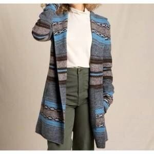 Toad&Co Gray and Blue Knit Cardigan Set